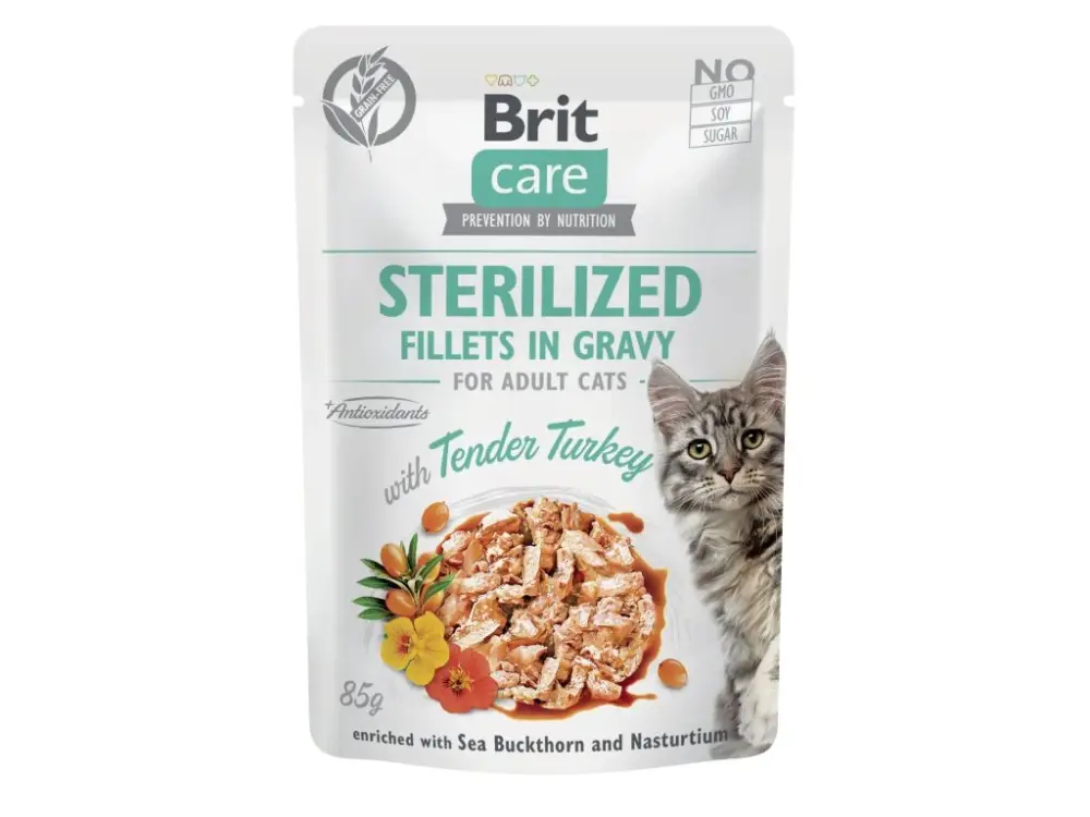Tovární Cena Brit Care Cat Fillets in Gravy Steril. Tend.Turkey 85g