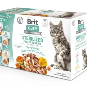 Brit Care Cat Fillets in Gravy Steril. Flav.Box 1020g Nízká Cena