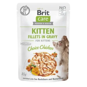 Nejlepší Volba Brit Care Cat Fillets in Gravy Kitten Choi.Chicken 85g