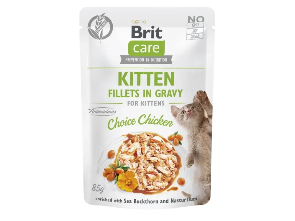 Nejlepší Volba Brit Care Cat Fillets in Gravy Kitten Choi.Chicken 85g