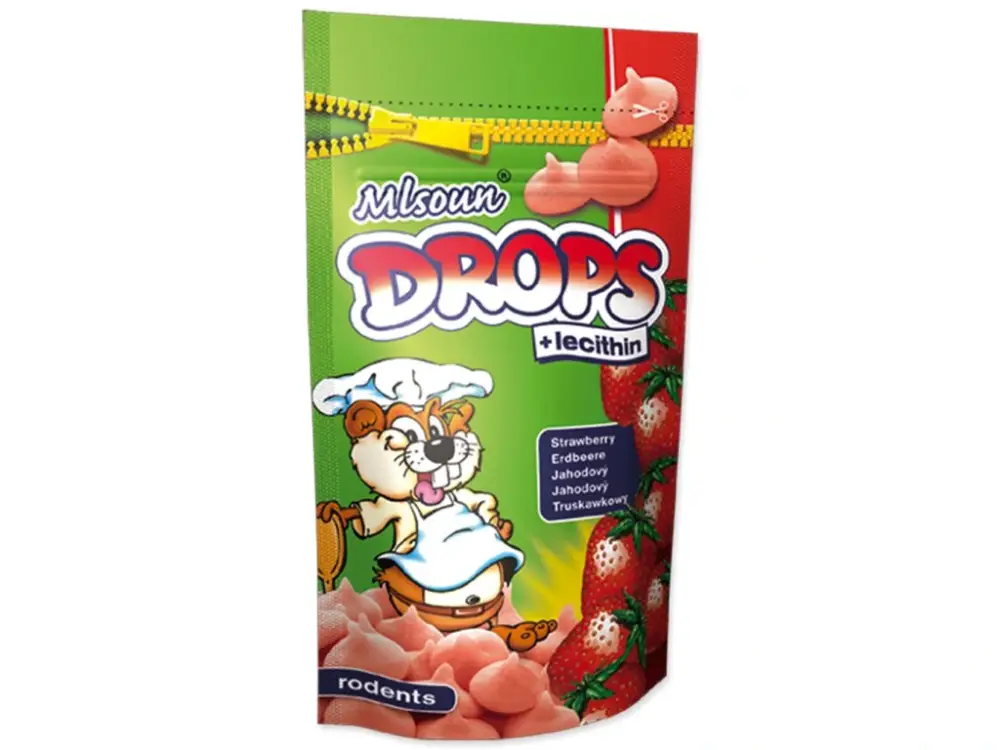 Horká Nabídka Pochoutka hlodavec Mlsoun jahodové dropsy 75g