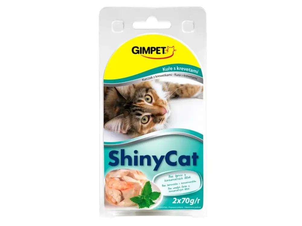 Gimpet ShinyCat konz. krevety&kuřecí 2x70g Časově Omezené