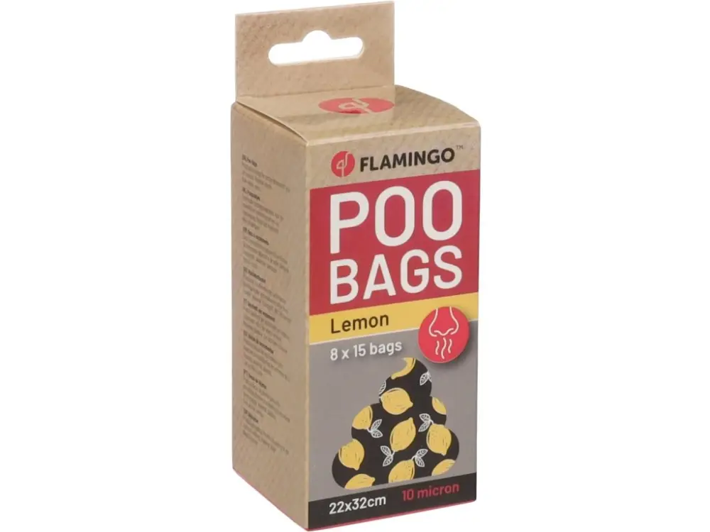 Expresní Doručení Flamingo Basic Scent Sáčky s citrónovou vůní na exkrementy 8x15ks