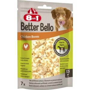 Pochoutka 8in1 Better Bello Chicken Bones XS 84g/7ks Omezená Nabídka