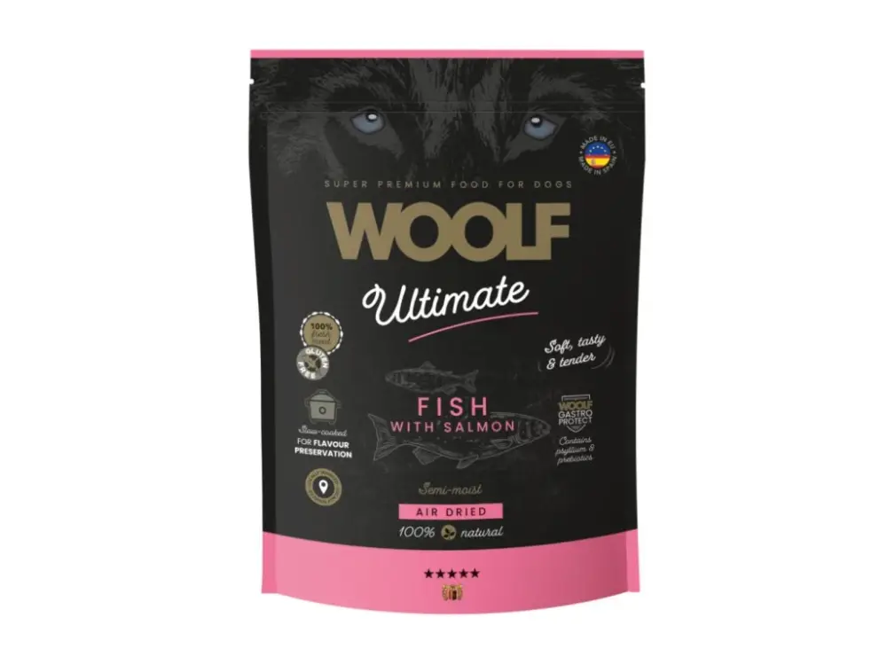 Cenová Bomba WOOLF Ultimate DogFood Semi-Moist Fish with Salmon 1kg