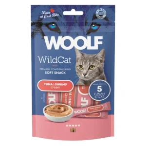 WOOLF WildCat Cream Regular Tuna&Shrimp 5x14g Vysoce Kvalitní