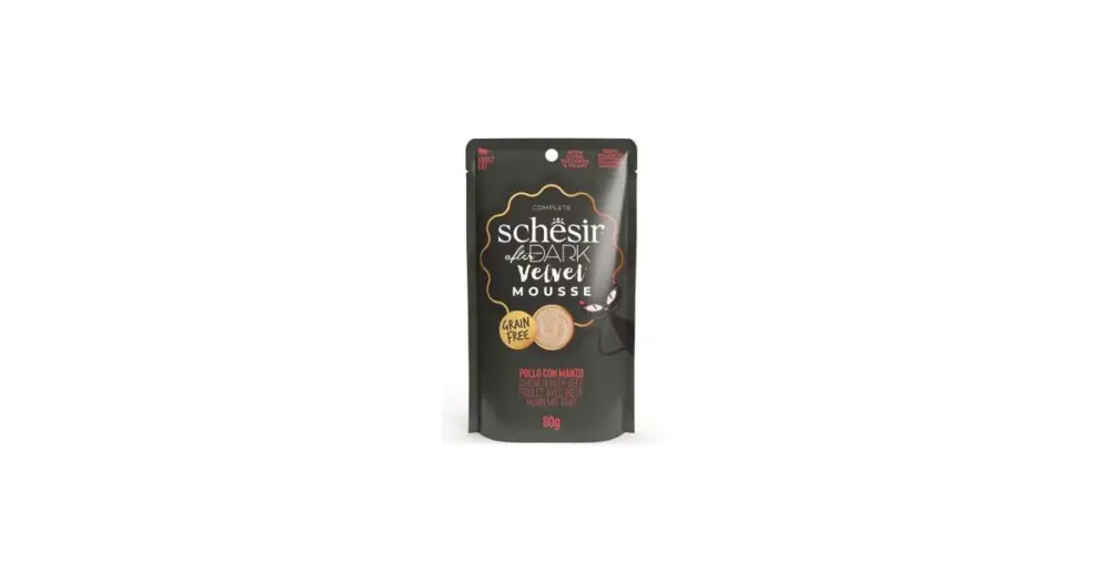 Odeslání Ihned Schesir Cat kapsa After Dark Velv.Mousse kuře/hově.80g