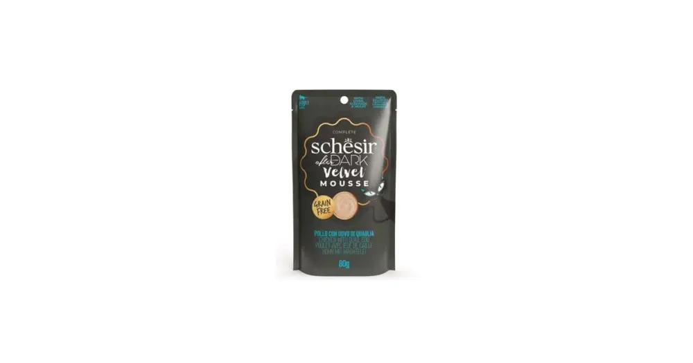 Nakupujte Hned Schesir Cat kapsa After Dark Velv.Mousse kuře/vejce80g