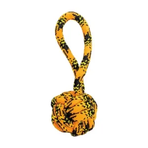 Přetahovadlo s uzlovaným míčem HipHop ROPE? 7cm /20 cm, neon oranžová, černá, žlutá Tovární Cena