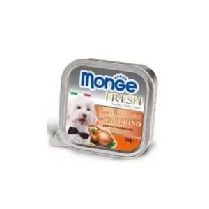 Akční Nabídka MONGE FRESH paštika a kousky s krůtou 100 g pro psy