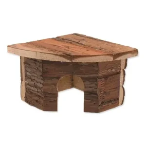 Domek SMALL ANIMAL Rohový dřevěný s kůrou 16 x 16 x 11 cm 1ks Nízká Cena