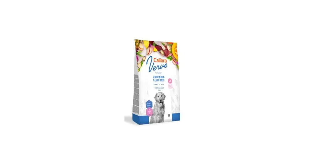 Jen Po Omezenou Doba Calibra Dog Verve GF Senior M&L Chicken&Duck 12kg