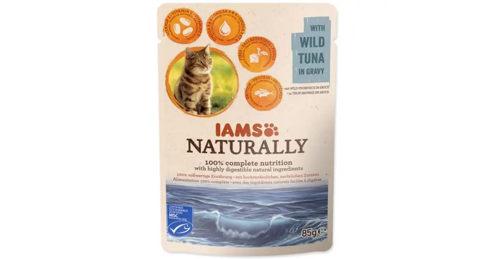 Nakupujte Hned IAMS Cat Naturally with Wild Tuna in Gravy 85g