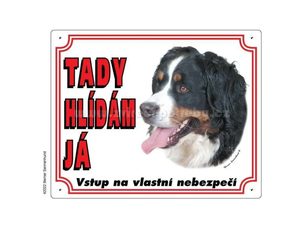 Výhodná Nabídka Výstražná plastová tabulka na plot Bérnský salašnický pes