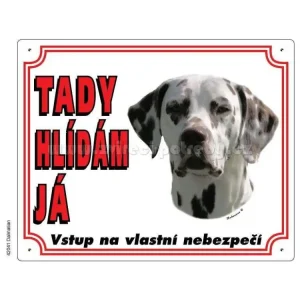 Novinka Výstražná plastová tabulka na plot Dalmatin