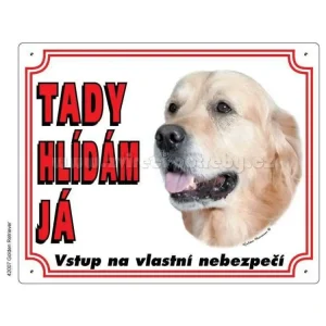 Akce Výstražná plastová tabulka na plot Zlatý retriever