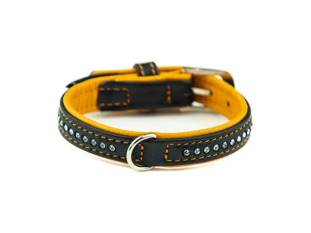 Top Prodej Nobby Pacific Deluxe obojek se Swarovski krystaly XS 27cm oranžová