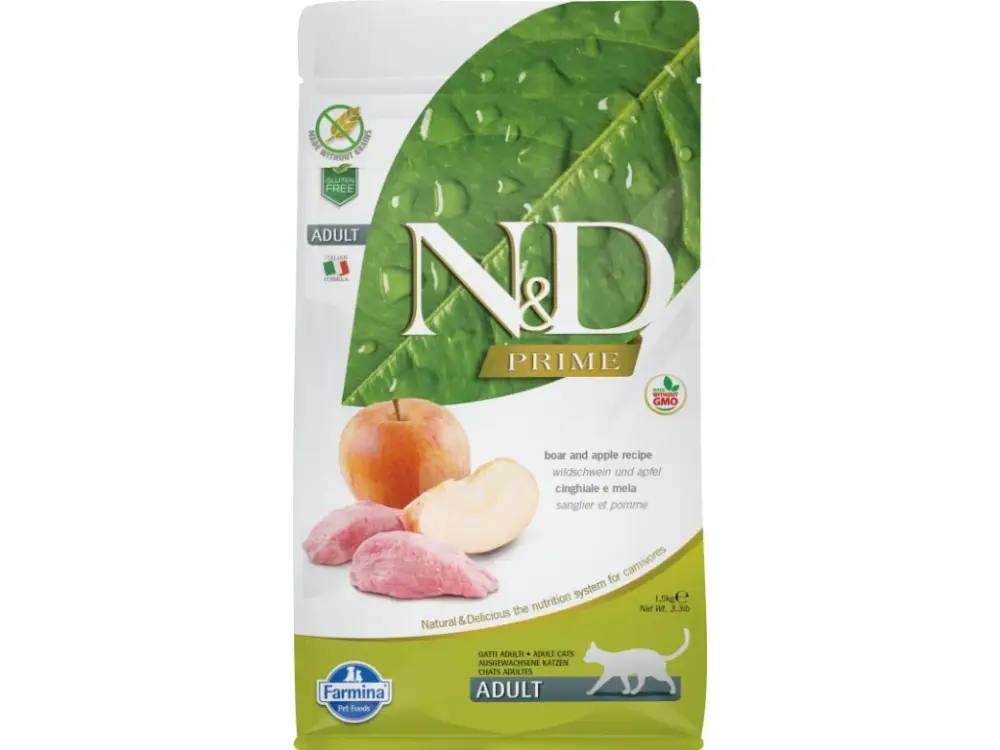 N&D PRIME CAT Adult Boar & Apple 1,5kg Speciální Cena