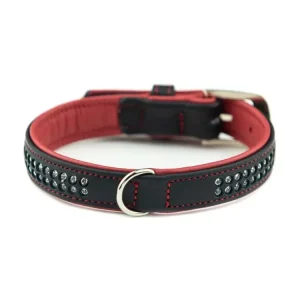 Nobby Pacific Deluxe obojek se Swarovski krystaly M 47cm červená Vysoce Kvalitní
