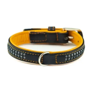 Nobby Pacific Deluxe obojek se Swarovski krystaly M 47cm oranžová Sezónní Sleva