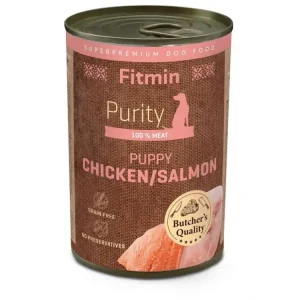 Fitmin Purity Konzerva kuřecí s lososem pro štěňata 400g Dokud Zásoby Vydrží