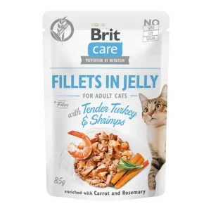 Brit Care Cat Fillets in Jelly with Turkey&Shrimps 85g Pouze Dnes