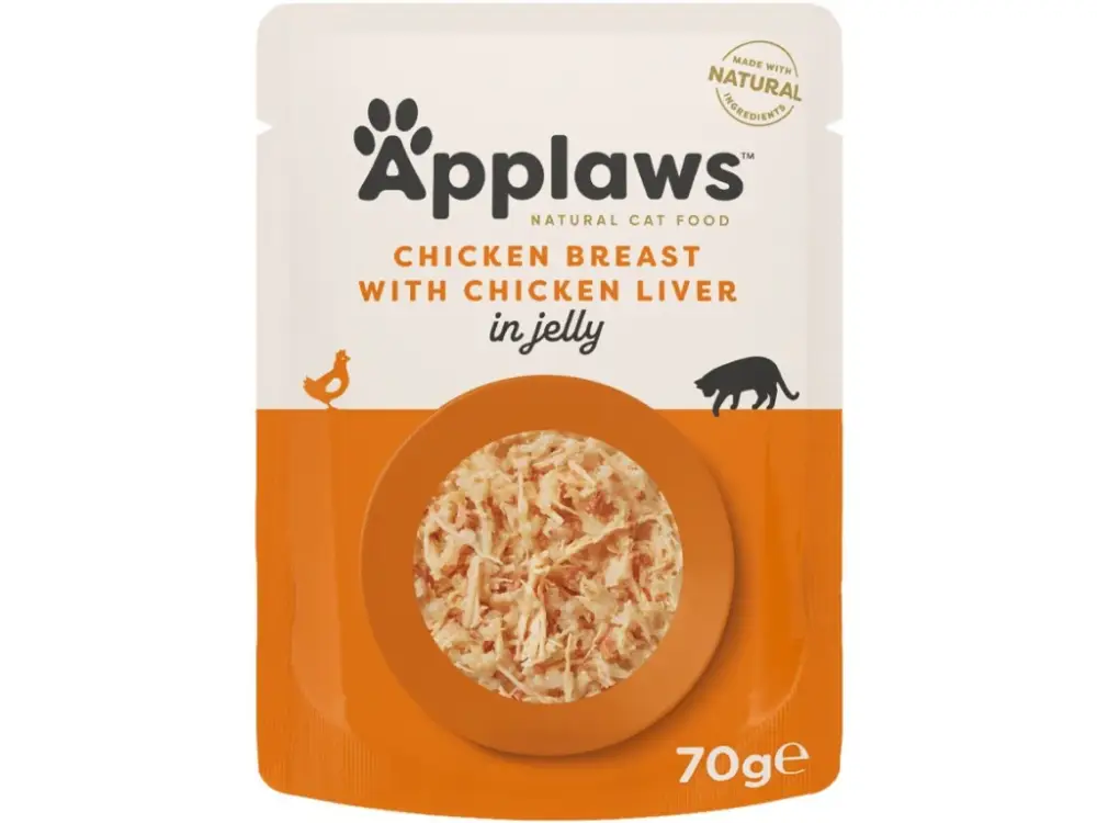 Kapsička APPLAWS Cat Jelly Kuřecí prsa s játry 70g Víkendová Akce