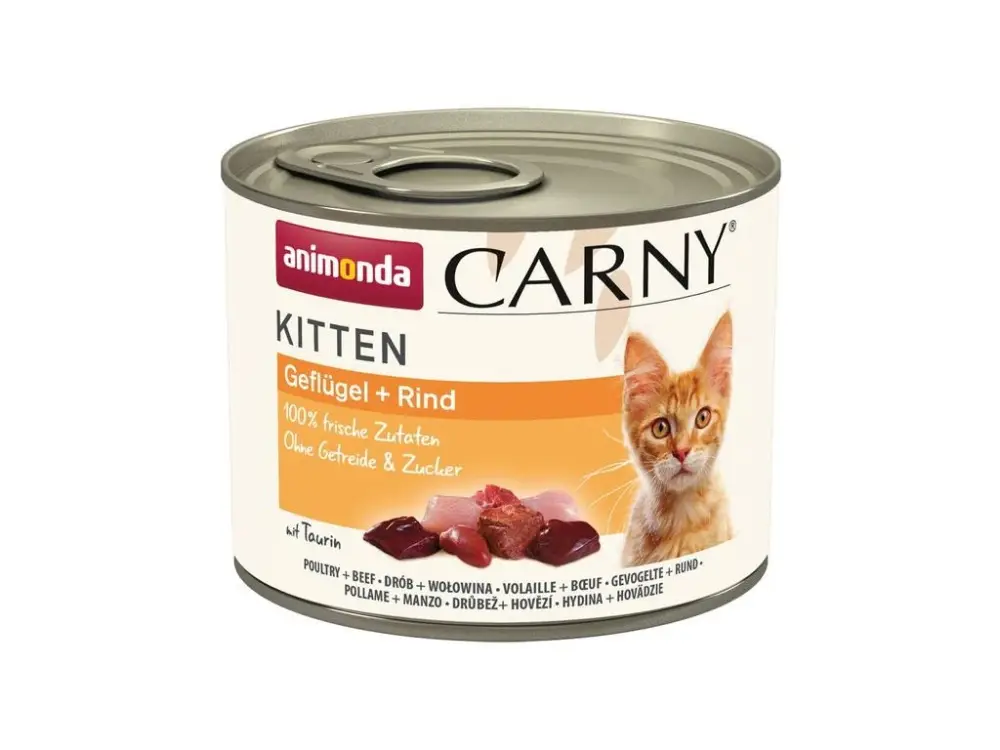 Cenově Výhodný ANIMONDA konzerva CARNY Kitten drůbeží, hovězí 200g