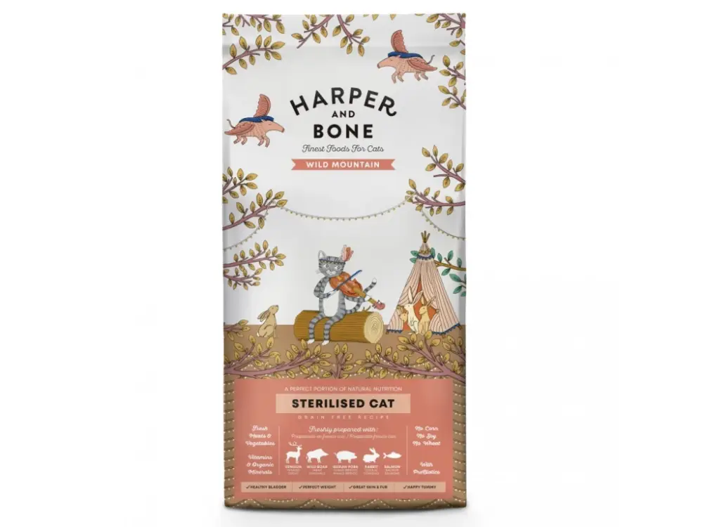 Harper and Bone Cat Sterilised divoké hory 5 kg Cenově Výhodný