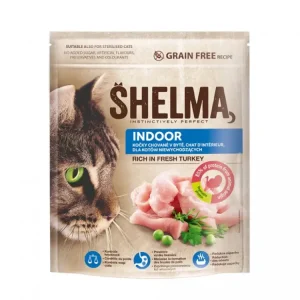 Časově Omezené SHELMA Cat Indoor Freshmeat Turkey GF 750 g