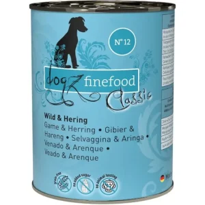 Bezpečná Platba Konzerva Dogz Finefood No.12 se zvěřinou a sledím masem 400 g