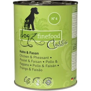 Cenový Hit Konzerva Dogz Finefood No.4 s kuřecím a bažantím masem 400 g