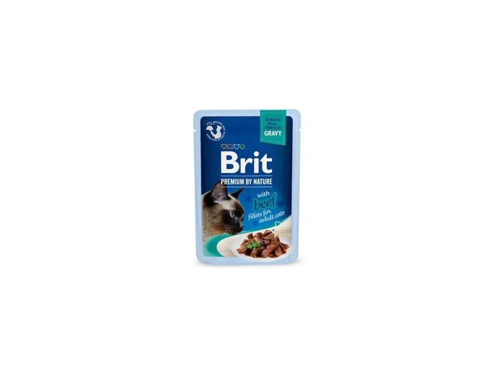 Brit Premium Cat Delicate Fillets in Gravy with Beef 85g Sezónní Sleva