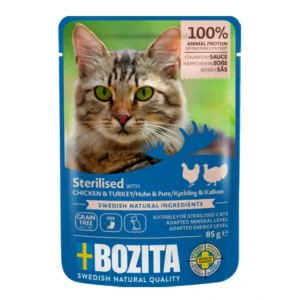 Akční Nabídka Bozita Cat Sterilised kapsička Kousky v omáčce s kuřecím a krůtím 85g