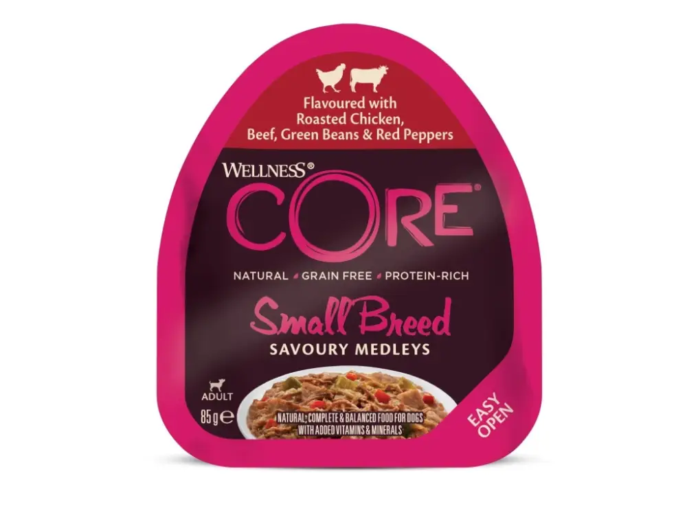 Konzerva Wellness Core Dog Savoury Medleys Adult Small kuře, hovězí, fazole a paprika 85g Speciální Cena