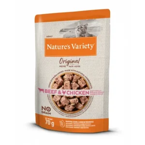 Autentický Kapsička Nature´s variety original pro kočky s hovězím a kuřetem 70g