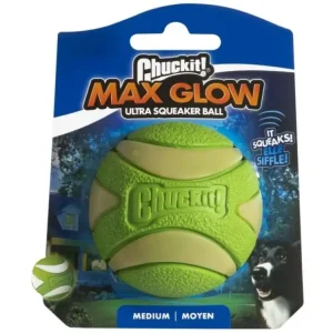 Autentický Míček Max Glow Ultra Squeaker Medium 6,5 cm – svítící