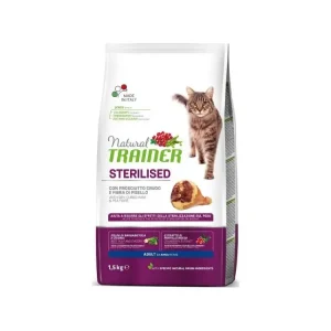 Bezpečná Platba TRAINER Natural Cat STERILISED sušená šunka 1,5kg
