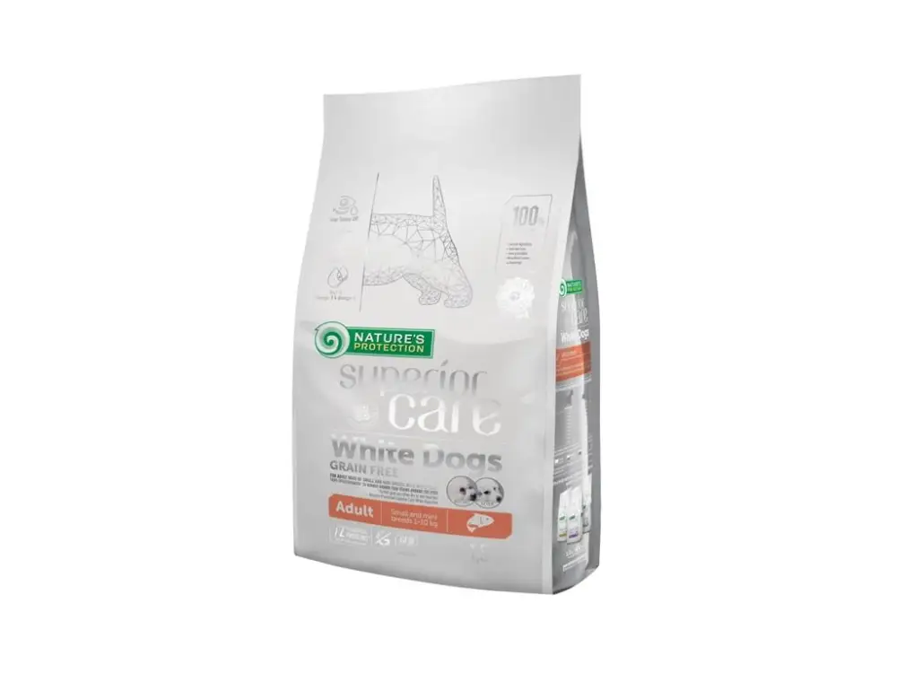 Nature's Protection Superior Care Dog Dry White Dogs Adult Small Breeds Grain Free Salmon 1,5 kg Horká Nabídka