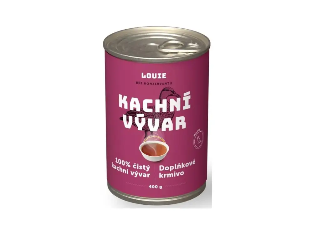 Ihned K Objednání Louie konzerva pro psy - Kachní vývar 400 g