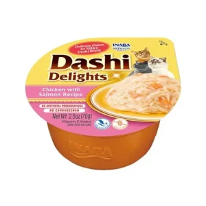 Cenová Bomba Inaba Dashi Delights kuře s lososem 70g