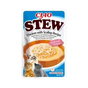 Akce Inaba Ciao Stew kuře a hřebenatka 40g
