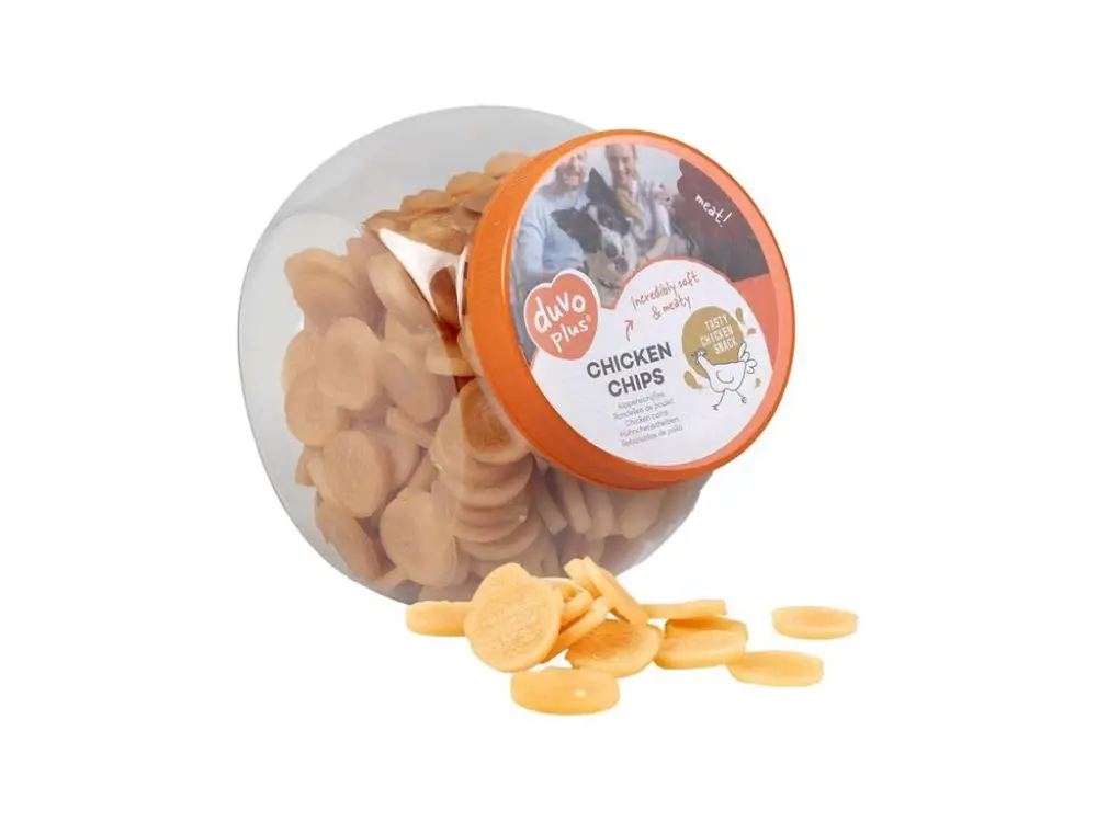Jen Po Omezenou Doba Duvo+ dog Meat! Chicken chips 500 g