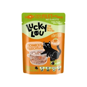 Nakupujte Hned Lucky Lou Extra Food Filet z tuňáka s mrkví ve vývaru 70 g