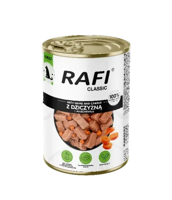 Rafi Classic se zvěřinou a mrkví v omáčce 1240g Odeslání Ihned