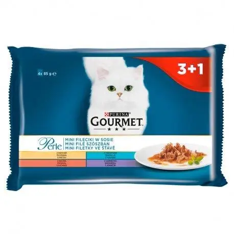 Pouze Dnes GOURMET Perle krmivo pro dospělé kočky Mini Fileciki v omáčce 4x85g