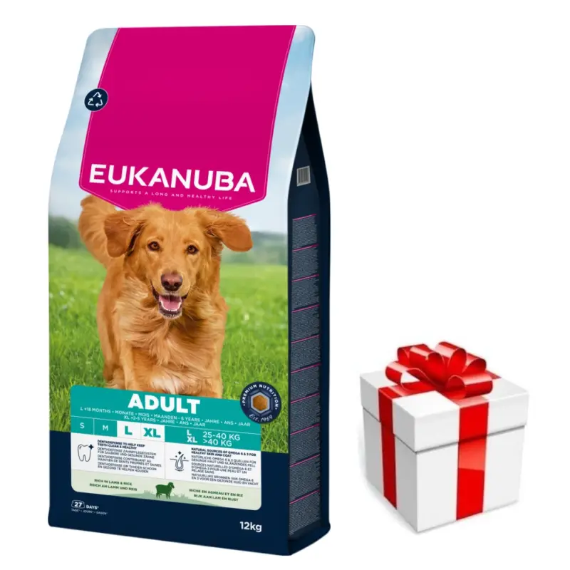 EUKANUBA Adult Large Breed Lamb&Rice 12kg + Překvapení pro psa Nejprodávanější