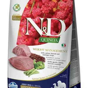 Akční Cena Farmina N&D Quinoa DOG WEIGHT MANAGEMENT LAMB & BROCCOLI 7kg + PŘEKVAPENÍ ZDARMA !!!