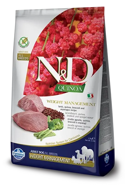 Akční Cena Farmina N&D Quinoa DOG WEIGHT MANAGEMENT LAMB & BROCCOLI 7kg + PŘEKVAPENÍ ZDARMA !!!