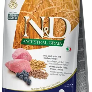Akce Farmina N&DAdult LAMB BLUEBERRYMEDIUM MAXI 2x12kg SLEVA
